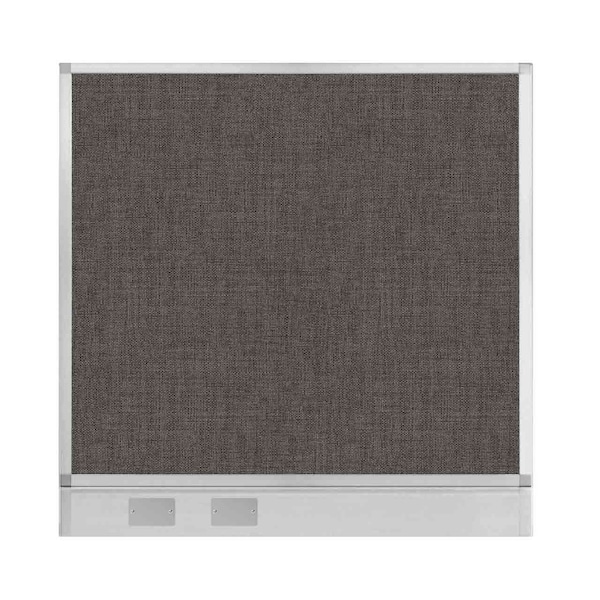 Hush Panel Configurable Cubicle Partition 4' x 4' Mocha Fabric W/ Cable Channel